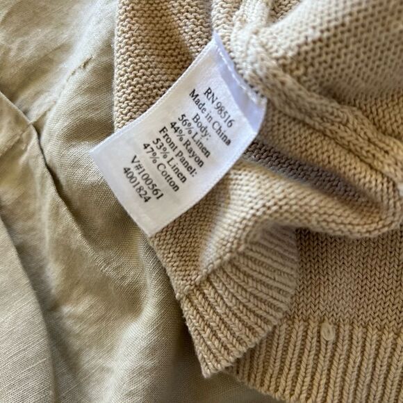 Coldwater Creek Linen Blend Open Front Cardigan Size Medium - Picture 7 of 7